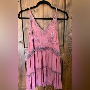 Embroidered Pink Dress